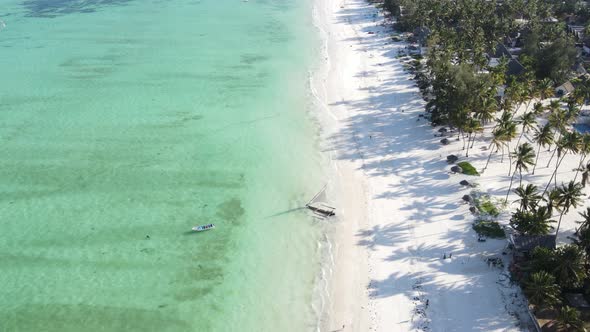 Boats in the Ocean Near the Coast of Zanzibar Tanzania