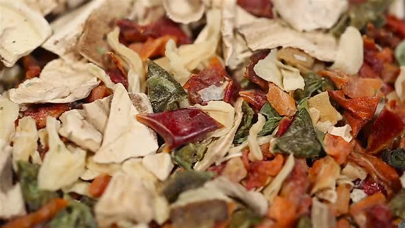 Various Spices Lying on Kitchen Table, Organic Herbs, Cooking. Extreme Close-Up