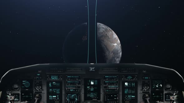 Arriving To A Planet With Spaceship Cockpit