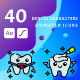 collection of dental icon characters - VideoHive Item for Sale
