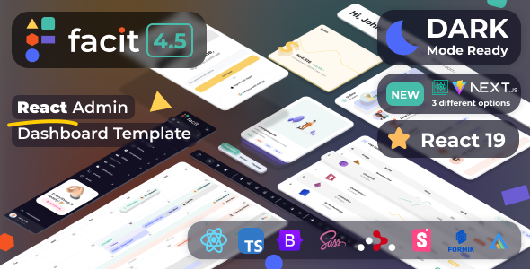 Facit React | React Admin Template (Create React App, Vite or NextJs) [React TS]