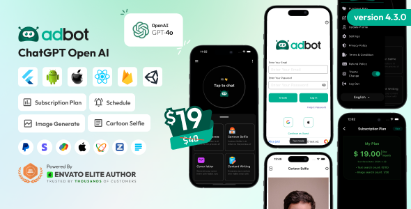 AdBot - ChatGPT Open AI Android and iOS App