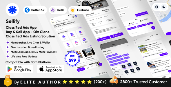 Sellify - Classified Ads App - Buy & Sell App - Classified Ads Listing Full Solution
