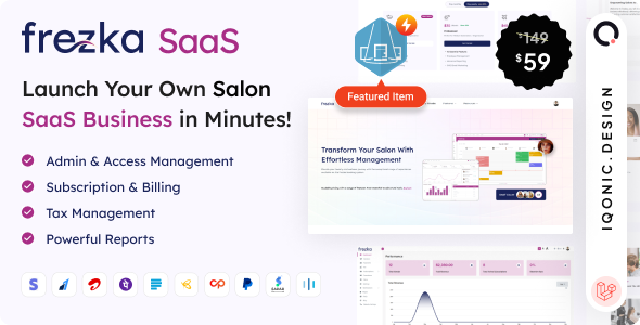 Frezka SaaS - Software for Salons and Spa Businesses in Laravel