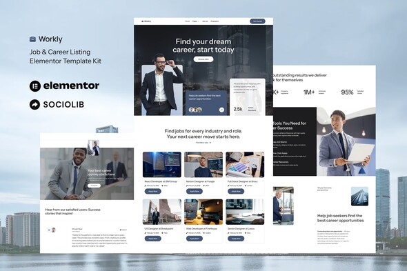 Workly - Job Listing & Career Recruitment Elementor Template Kit