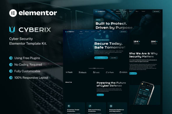 Cyberix – Cyber Security Elementor Template Kit