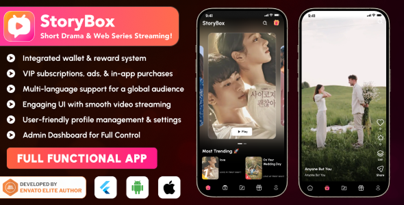 StoryBox โ Short Drama & Web Series Video Streaming Flutter App | Android, iOS, Web | Admin Panel