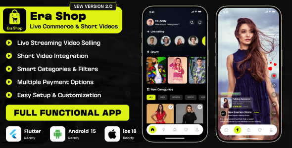 Era Shop : Live Streaming, Short Video based E-commerce Store Multi Vender