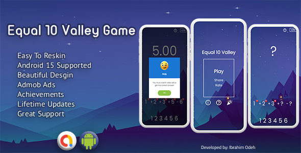 Equal 10 Valley Math Game Source Code with Admob