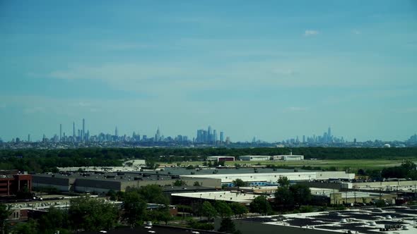 Wide Views of Jersey City and New York City Skyline
