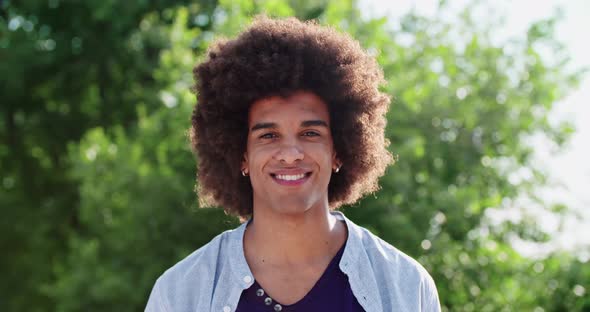 Man Smiling Happy Portrait Outdoor in Sunny Day in Vineyard or Green Nature Ecologic Environment