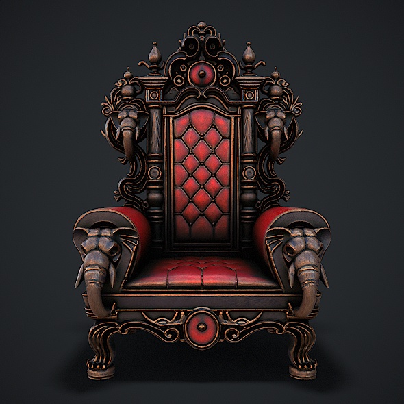 Fantasy Throne 2 Game Ready 3d Model