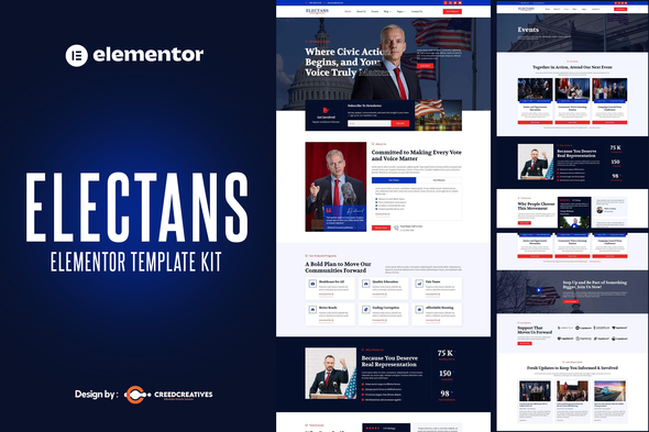 Electans - Political Campaign & Elections Elementor Pro Template Kit