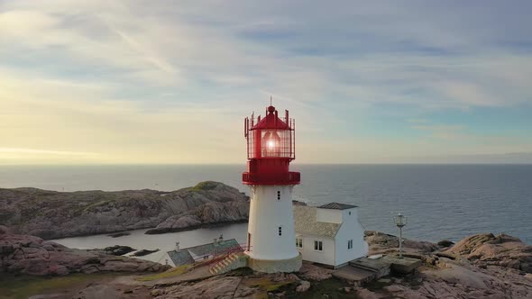 Coastal Lighthouse. Lindesnes Lighthouse Is a Coastal Lighthouse at the Southernmost Tip of Norway