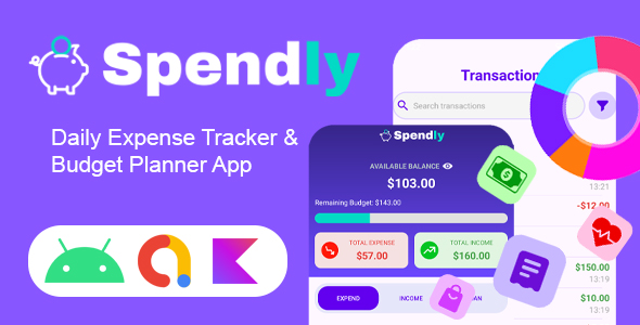 Spendly - Daily Expense Tracker & Monthly Budget Planner For Android with Ads | Android