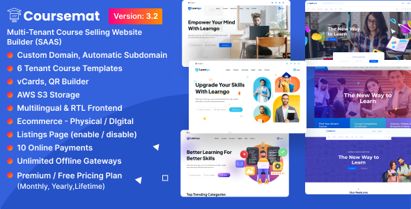 Coursemat - Multi-Tenant Course Selling Websi...Image