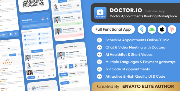 Doctor.io : Book Doctor Appointment, Online Diagnostic, Multi-Vendor App with Admin Panel