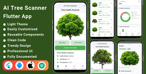 AI Tree Scanner Flutter App | Tree Identifier | Tree Health Tracker | Gemini Powered