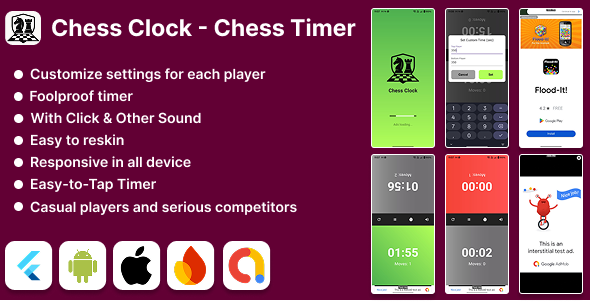 Flutter Chess Clock - Chess Timer, Admob, Firebase