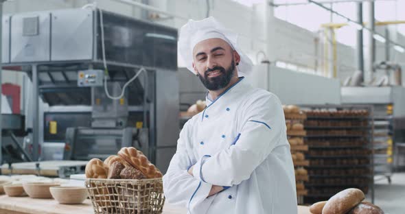 Bakery Industry Baker Chef Man with a Beard