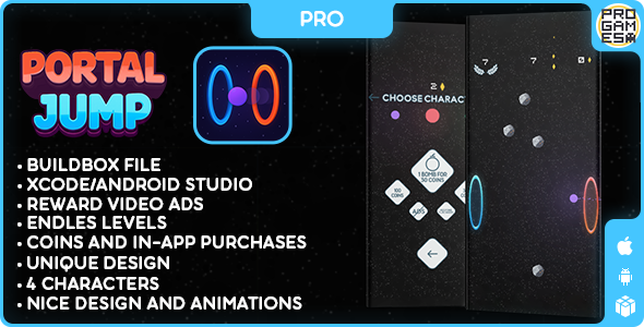 Portal Jump (PRO) - BUILDBOX CLASSIC - IOS - Android - Reward video