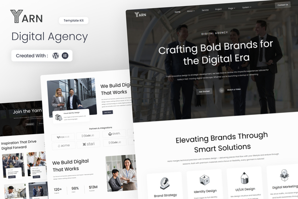 Yarn - Digital Agency Elementor Template Kit