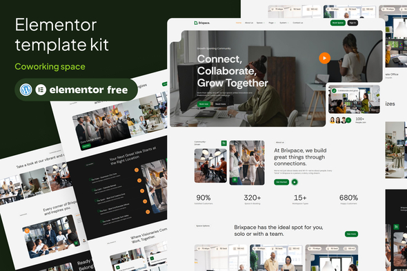 Brixspace - Coworking Space Elementor Template Kit