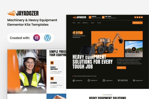Jayadozer - Machinery Heavy Equipment Elementor Template Kit