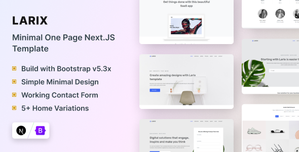 Larix - Next.Js Landing Page Template