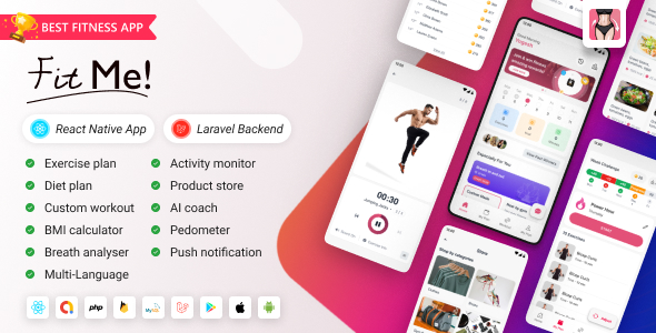 Fitness App : React Native Gym App Frontend + Laravel Backend