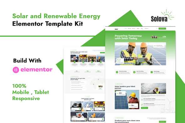Solova - Solar & Renewable Energy Elementor Template Kit
