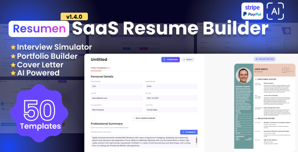 Resumen - SaaS Resume Builder