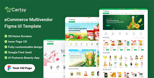 Cartsy - eCommerce Multivendor Dashboard Figma UI Template