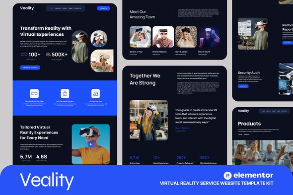 Veality - Virtual Reality Service Elementor Template Kits