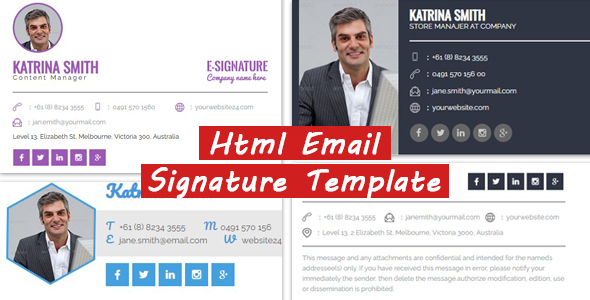 HTML Email Signature Template – Modern, Responsive & Fully Customizable