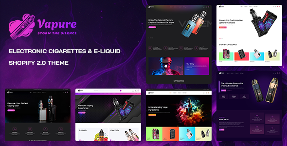 Vapure - Electronic Cigarettes & E-Liquid Store Shopify Theme