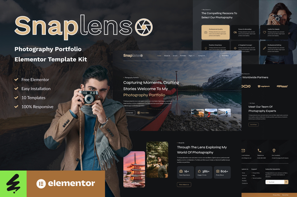 Snaplens - Photography & Portfolio Elementor Template Kit