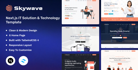 Skywave - Next.js Solution & Technology TailwindCSS 4 Template