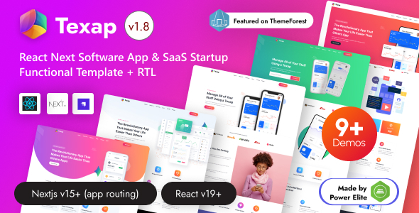 Texap - React Nextjs SaaS & Software App Startup Template with Strapi 4