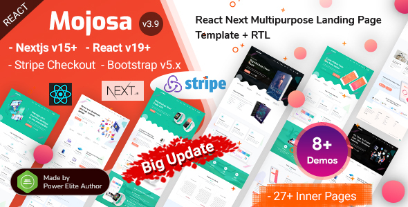 Mojosa - React Next.js 15 Multipurpose Landing Page Template