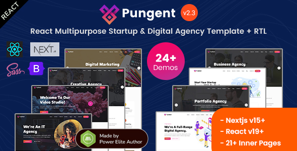 Pungent - React Nextjs 15 Multipurpose Startup & Digital Agency Template