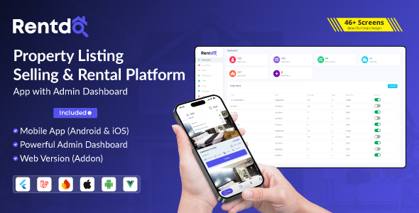 Rentdo - House Rental Mobile App With Web Admin Panel