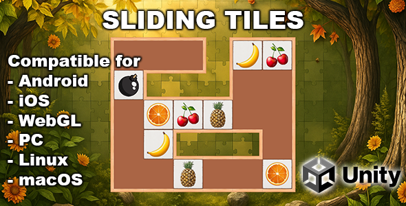 Sliding Tiles – Unity Cross-Platform Puzzle Game for PC, Linux, MacOS, Android & iOS