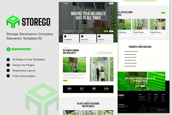 Storego - Storage Services Company Elementor Template Kit
