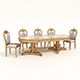 Classic European Style Dining Table and Chairs 62 - 3DOcean Item for Sale