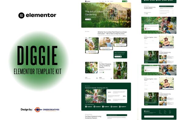Diggie - Houseplants & Gardening Elementor Template Kit
