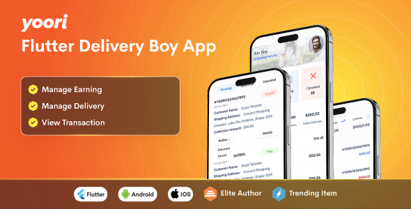 YOORI eCommerce Delivery Boy Flutter App