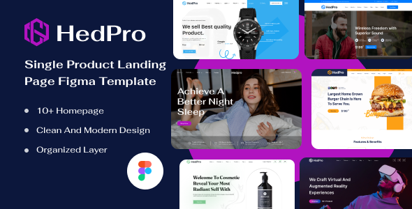 HedPro- Single Product Landing Page Figma Template