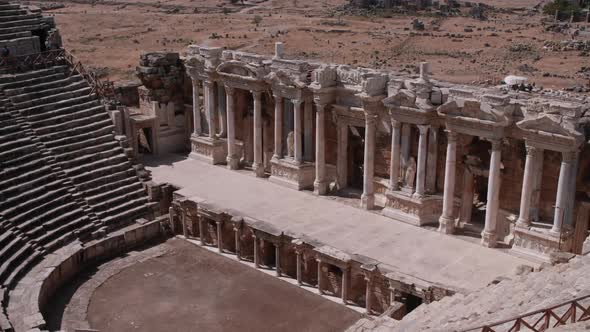 A view on Hierapolis - an ancient city in Pamukkale - Turkey