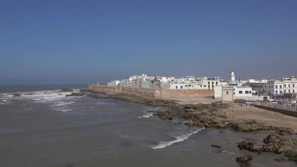 Seagulls Over Essaouira Old City in Morocco